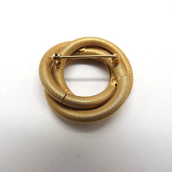 Vintage Sarah Coventry Brooch Twisted Circle Gold Tone Swirl Coiled Pin - Picture 10 of 11